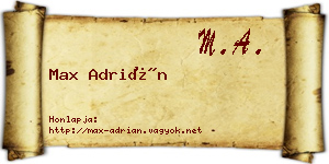 Max Adrián névjegykártya