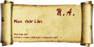 Max Adrián névjegykártya